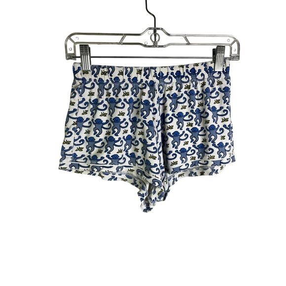 Roller Rabbit Sleepwear Pajama Set Womens XXS Blue Monkey Banana Short Sleeve - Picture 4 of 12